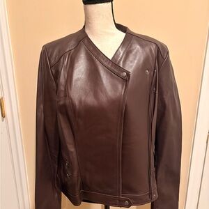 Cole Haan Brown Lambskin Leather Women's Jacket NWOT!!